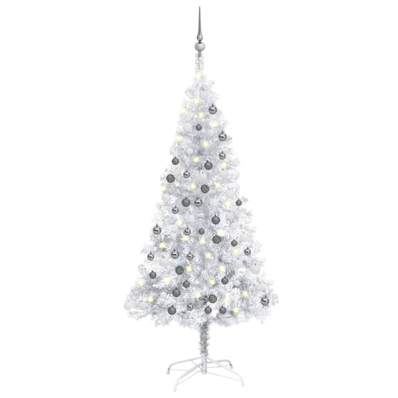 Árvore Natal artificial pré-iluminada c/bola 150cm PET prateado-Árvores de Natal-Home Retail