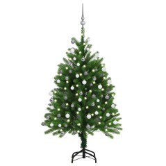 Árvore Natal artificial pré-iluminada c/ bolas 120 cm verde