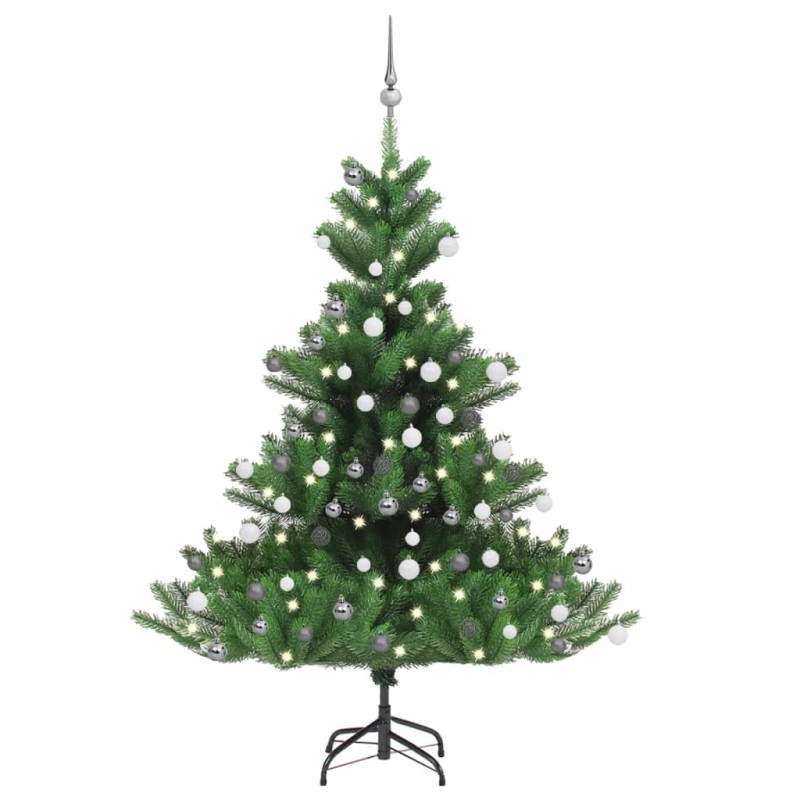 Árvore Natal artificial LEDs/bolas 150cm abeto caucasiano verde-Árvores de Natal-Home Retail