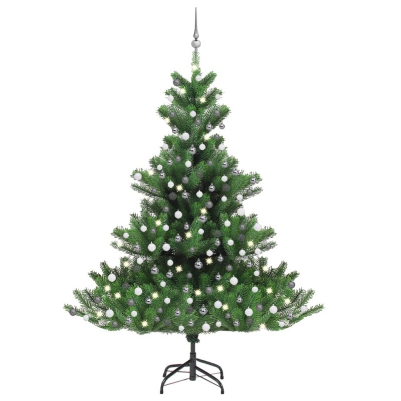 Árvore Natal artif. luzes LED/bolas 210cm abeto caucasiano verde-Árvores de Natal-Home Retail