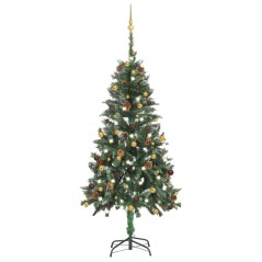 Árvore de Natal artificial pré-iluminada c/ bolas 150 cm