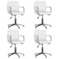 Cadeiras de jantar giratórias 4 pcs couro artificial branco