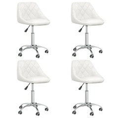 Cadeiras de jantar giratórias 4 pcs couro artificial branco