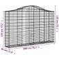 Cestos gabião arqueados 13 pcs 200x30x120/140 ferro galvanizado