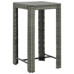 Mesa de bar para jardim 60,5x60,5x110,5 cm vime PE cinzento