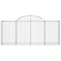 Cestos gabião arqueados 2 pcs 200x30x80/100cm ferro galvanizado