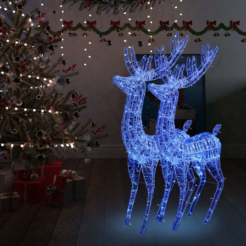 Renas de Natal XXL 2pcs 250 LEDs 180 cm acrílico azul-Luzes de Natal-Home Retail