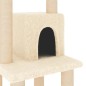 Árvore para gatos c/ postes arranhadores sisal 105 cm cor creme