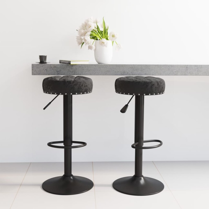 Bancos de bar 2 pcs veludo preto-Bancos de bar-Home Retail