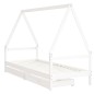 Estrutura cama infantil c/ gavetas 90x190cm pinho maciço branco