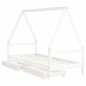 Estrutura cama infantil c/ gavetas 90x190cm pinho maciço branco