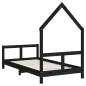 Estrutura de cama infantil 80x160 cm pinho maciço preto