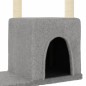 Árvore p/ gatos c/ postes arranhadores sisal 97,5cm cinza-claro