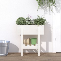 Vaso/floreira de jardim 62x30x69 cm pinho maciço branco