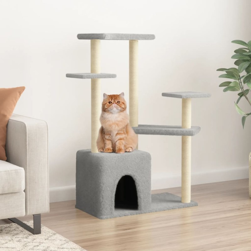 Árvore p/ gatos c/ arranhadores sisal 107,5 cm cinza-claro-Móveis para gatos-Home Retail