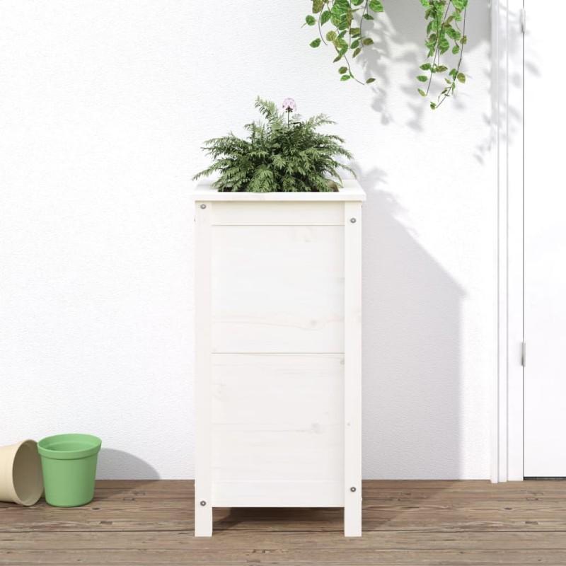 Vaso/floreira de jardim 40x40x78 cm pinho maciço branco-Vasos e floreiras-Home Retail