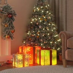 Presentes de Natal iluminados 3 pcs 64 luzes LED branco quente