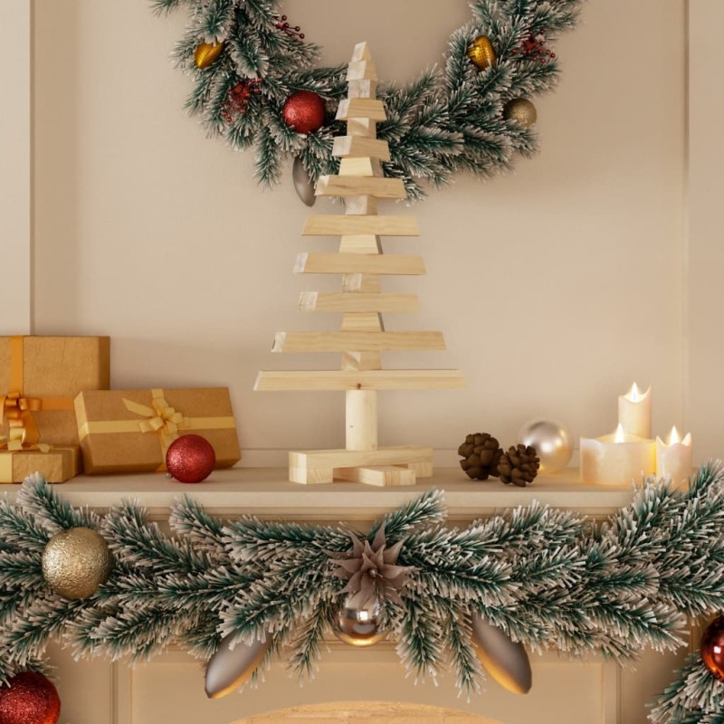 Árvore de Natal decorativa 60 cm madeira de pinho maciça-Árvores de Natal-Home Retail