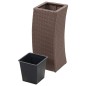 Vasos/floreiras de jardim 3 pcs vime PE castanho