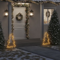 Decoração árvore de Natal c/ luz e estacas 80 luzes LED 60 cm