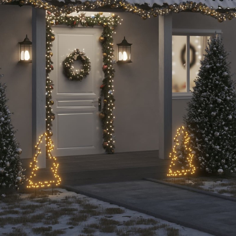 Decoração árvore de Natal c/ luz e estacas 80 luzes LED 60 cm-Luzes de Natal-Home Retail