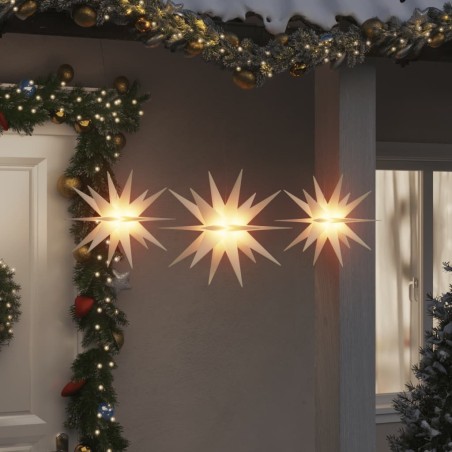 Luzes de Natal com LEDs 3 pcs dobrável branco