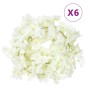 Grinaldas de flores artificiais 6 pcs 180 cm branco