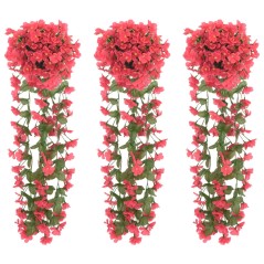 Grinaldas de flores artificiais 3 pcs 85 cm rosa