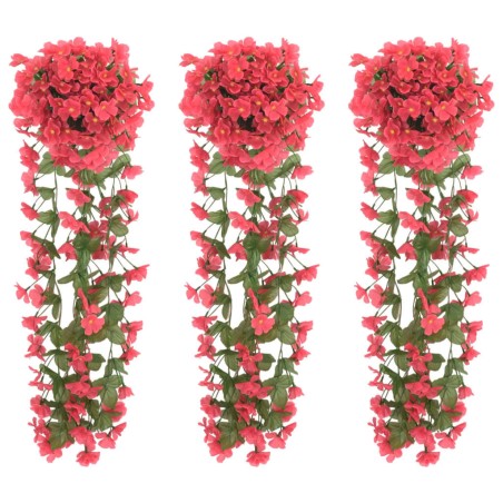 Grinaldas de flores artificiais 3 pcs 85 cm rosa