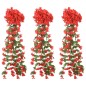 Grinaldas de flores artificiais 3 pcs 85 cm vermelho