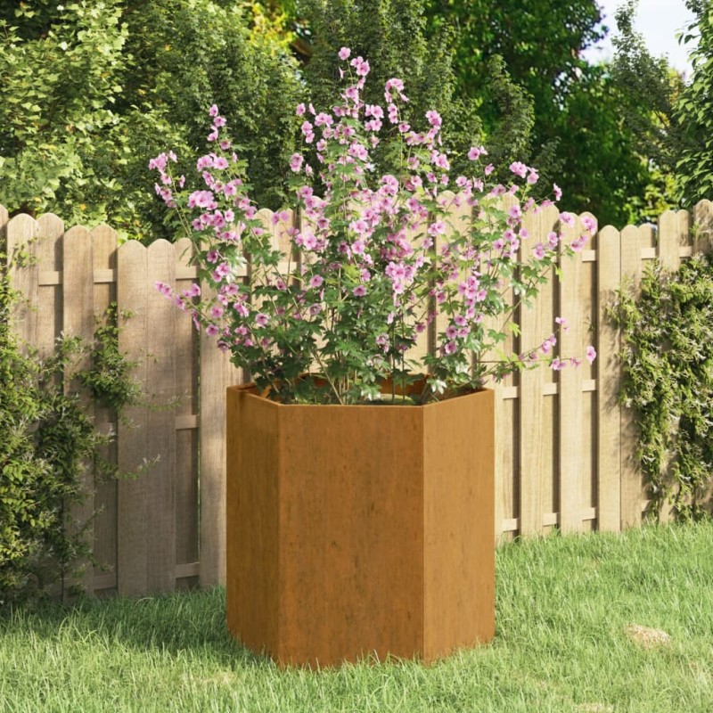 Vaso/floreira 40x40x45 cm aço corten cor enferrujado-Vasos e floreiras-Home Retail