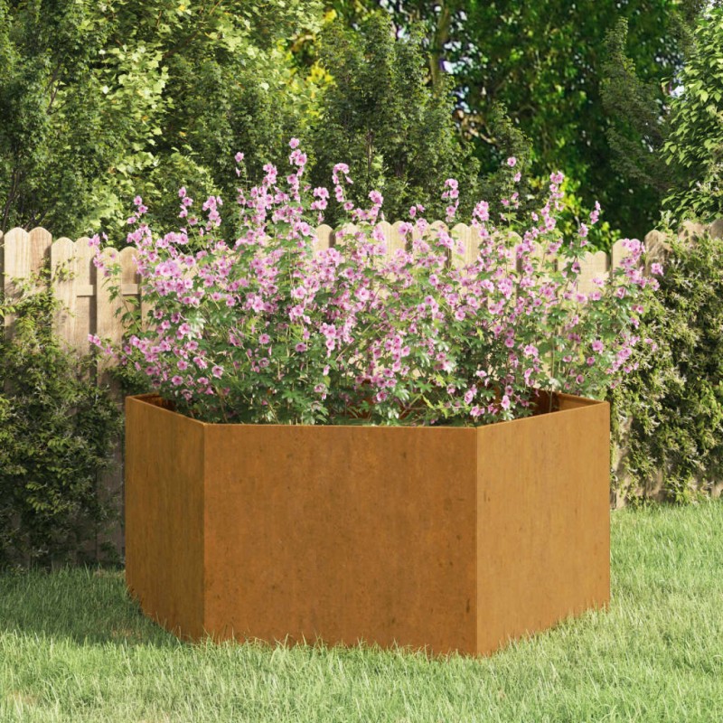 Vaso/floreira 90x90x45 cm aço corten cor enferrujado-Vasos e floreiras-Home Retail