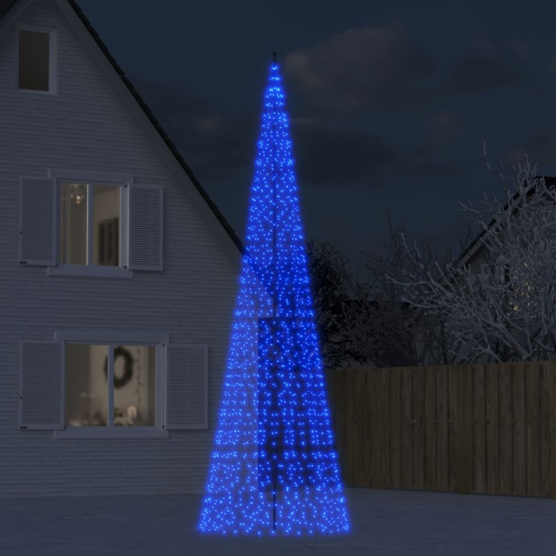 Árvore de Natal c/ luz mastro de bandeira 1534 LEDs 500 cm azul-Luzes de Natal-Home Retail