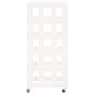 Suporte de lenha c/ rodas 40x49x110 cm pinho maciço branco