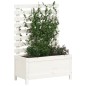 Vaso de jardim c/ suporte 79x39,5x114 cm pinho maciço branco