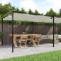 Pérgola com toldo retrátil 589x292x230 cm cor creme