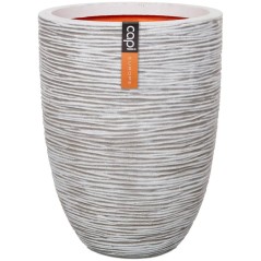 Capi Vaso elegante e baixo Nature Rib 46x58 cm marfim KOFI783