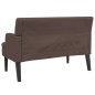 Banco com encosto 112x65,5x75 cm couro artificial castanho