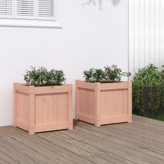 Vasos/floreiras de jardim 2 pcs madeira de douglas maciça