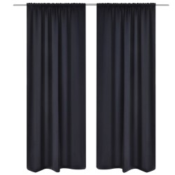 Cortinas pretas blackout 2 peças 135 x 245 cm - vidaXL | Persianas ...