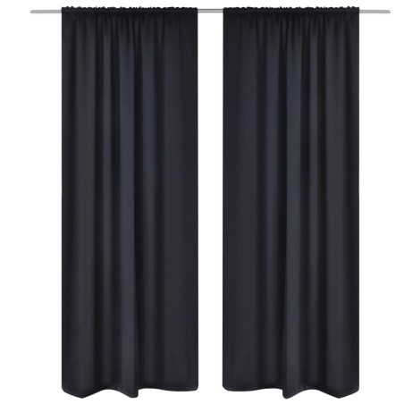 Cortinas pretas blackout 2 peças 135 x 245 cm