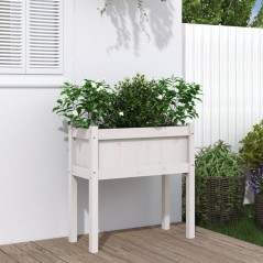 Vaso/floreira jardim c/ pernas 70x31x70 cm pinho maciço branco