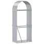 Suporte de lenha 80x45x190 cm aço galvanizado prateado