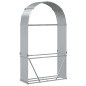 Suporte de lenha 120x45x210 cm aço galvanizado prateado