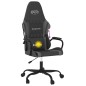 Cadeira gaming massagens couro artificial preto e cinzento