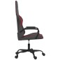 Cadeira gaming massagens couro artificial preto/vermelho tinto