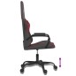 Cadeira gaming massagens couro artificial preto/vermelho tinto