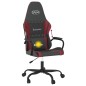 Cadeira gaming massagens couro artificial preto/vermelho tinto