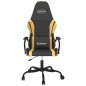 Cadeira gaming massagens couro artificial preto e dourado