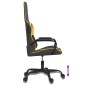 Cadeira gaming massagens couro artificial preto e dourado